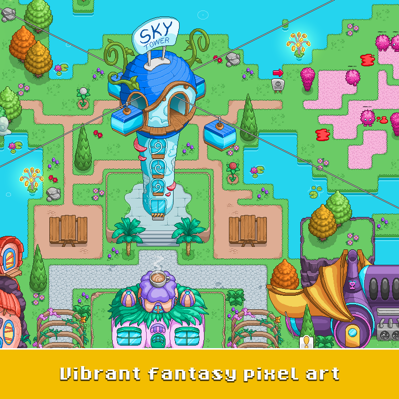 Vibrant Fantasy Pixel Art